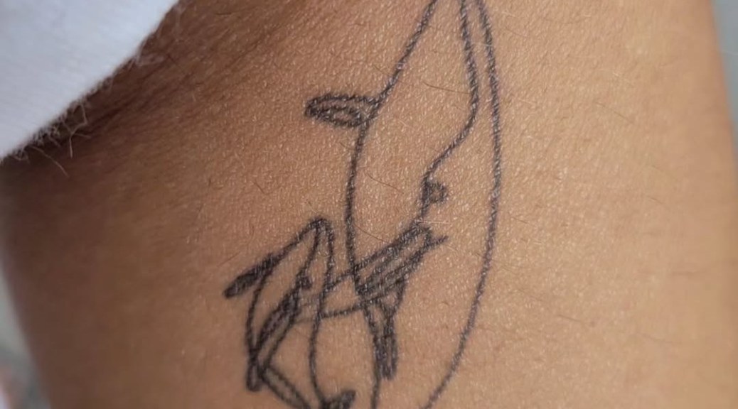 momma whale and baby whale tattoo