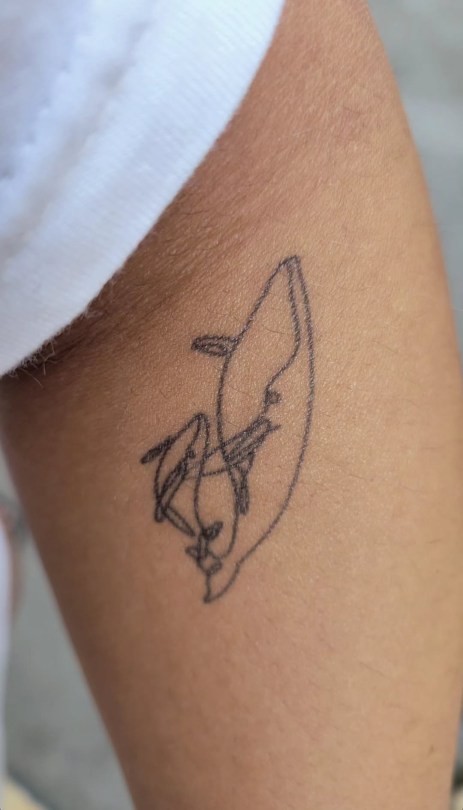 momma whale and baby whale tattoo